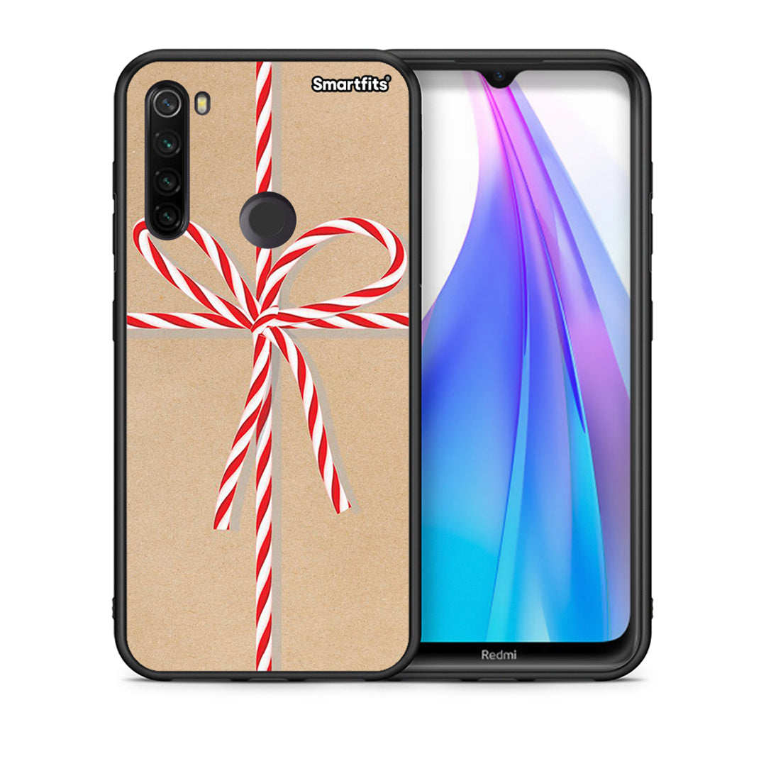 Θήκη Xiaomi Redmi Note 8T Christmas Gift από τη Smartfits με σχέδιο στο πίσω μέρος και μαύρο περίβλημα | Xiaomi Redmi Note 8 Christmas Gift case with colorful back and black bezels