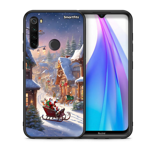 Θήκη Xiaomi Redmi Note 8T Christmas Snow από τη Smartfits με σχέδιο στο πίσω μέρος και μαύρο περίβλημα | Xiaomi Redmi Note 8 Christmas Snow case with colorful back and black bezels