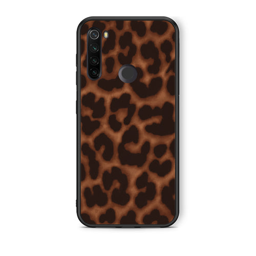 Θήκη Xiaomi Redmi Note 8T Leopard Print Dark Brown από τη Smartfits με σχέδιο στο πίσω μέρος και μαύρο περίβλημα | Xiaomi Redmi Note 8T Leopard Print Dark Brown case with colorful back and black bezels