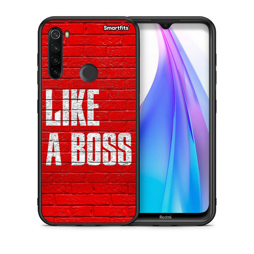 Θήκη Xiaomi Redmi Note 8T Like A Boss από τη Smartfits με σχέδιο στο πίσω μέρος και μαύρο περίβλημα | Xiaomi Redmi Note 8 Like A Boss case with colorful back and black bezels