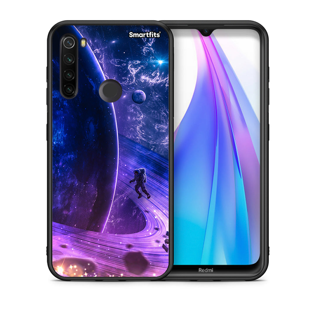 Θήκη Xiaomi Redmi Note 8T Lost Astronaut από τη Smartfits με σχέδιο στο πίσω μέρος και μαύρο περίβλημα | Xiaomi Redmi Note 8 Lost Astronaut case with colorful back and black bezels