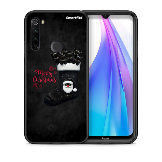 Θήκη Xiaomi Redmi Note 8T Merry Cat Christmas από τη Smartfits με σχέδιο στο πίσω μέρος και μαύρο περίβλημα | Xiaomi Redmi Note 8 Merry Cat Christmas case with colorful back and black bezels