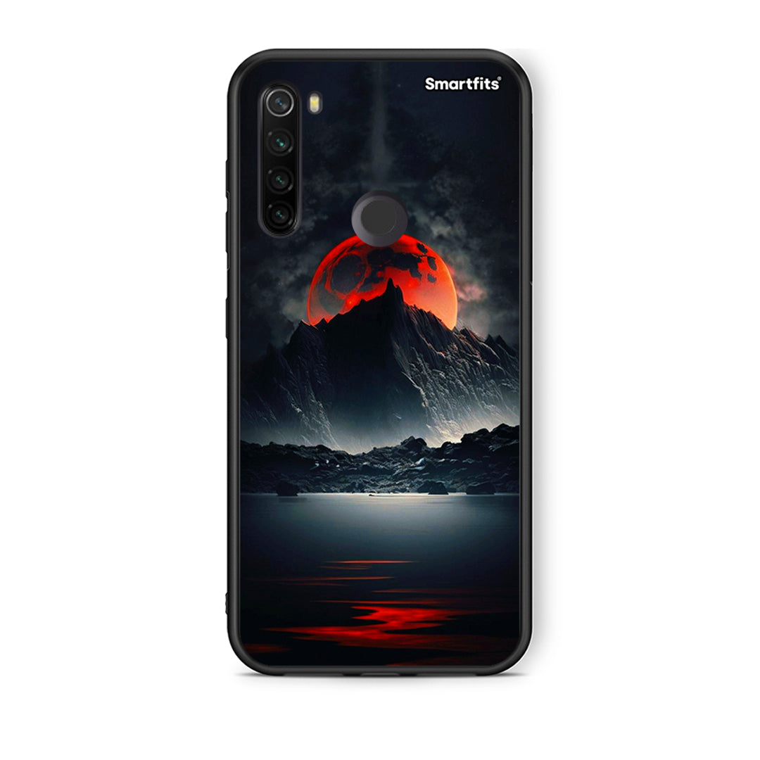 Xiaomi Redmi Note 8T Red Full Moon θήκη από τη Smartfits με σχέδιο στο πίσω μέρος και μαύρο περίβλημα | Smartphone case with colorful back and black bezels by Smartfits