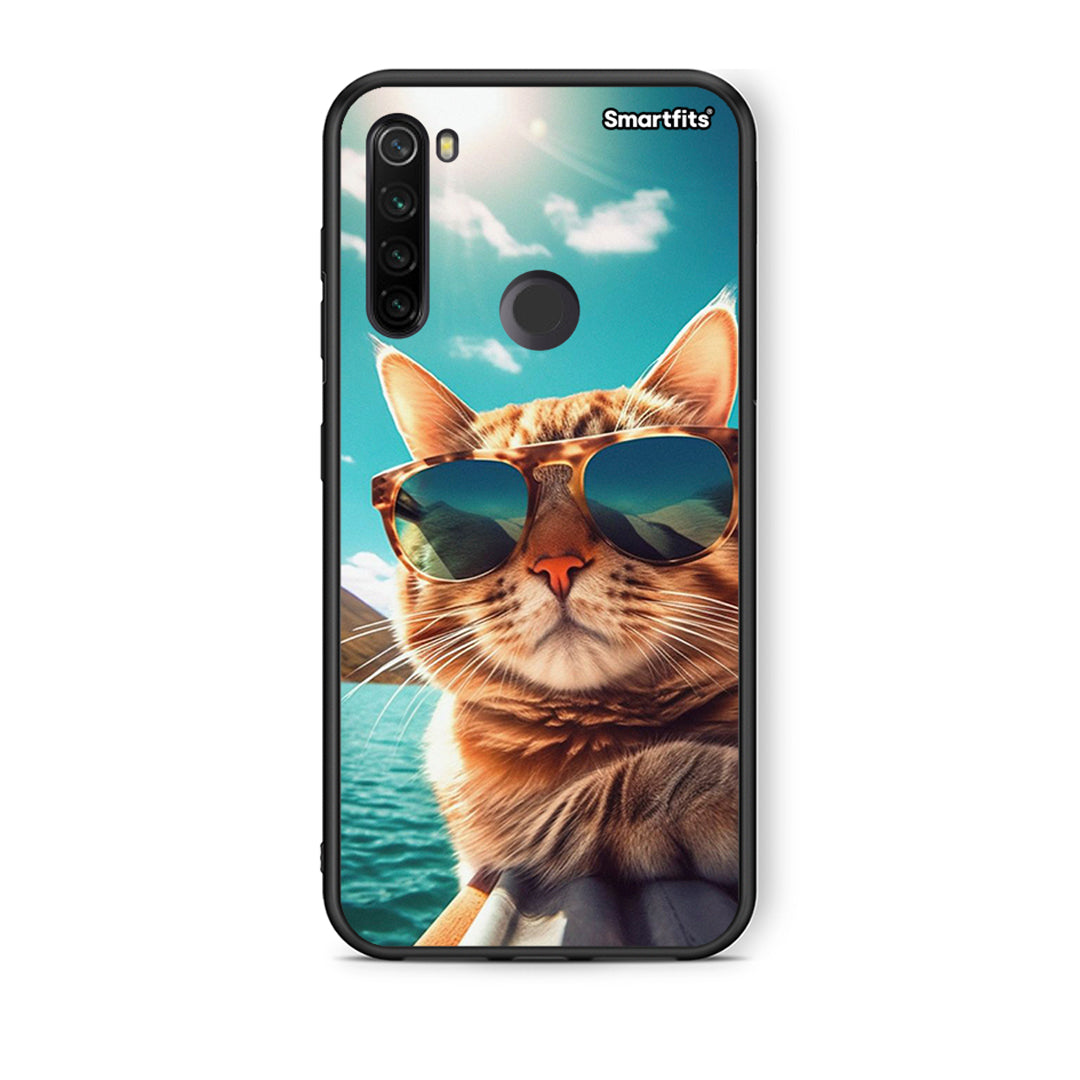 Xiaomi Redmi Note 8T Summer Cat θήκη από τη Smartfits με σχέδιο στο πίσω μέρος και μαύρο περίβλημα | Smartphone case with colorful back and black bezels by Smartfits