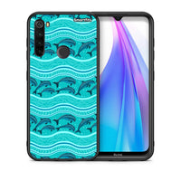 Thumbnail for Θήκη Xiaomi Redmi Note 8T Swimming Dolphins από τη Smartfits με σχέδιο στο πίσω μέρος και μαύρο περίβλημα | Xiaomi Redmi Note 8 Swimming Dolphins case with colorful back and black bezels