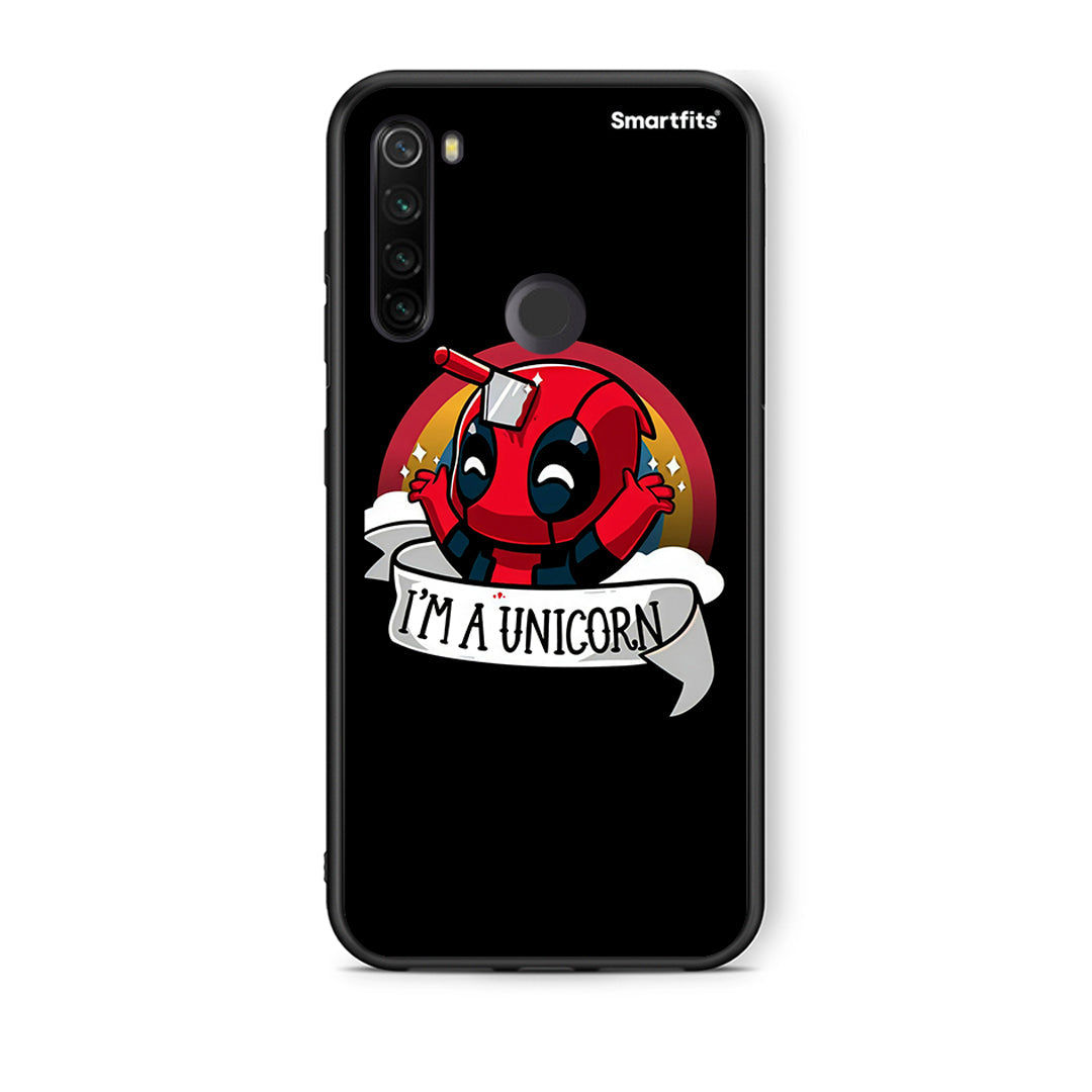 Xiaomi Redmi Note 8T Unicorn Deadpool θήκη από τη Smartfits με σχέδιο στο πίσω μέρος και μαύρο περίβλημα | Smartphone case with colorful back and black bezels by Smartfits