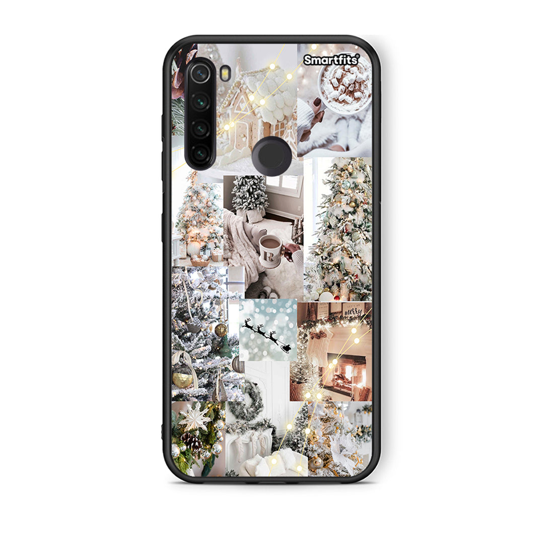 Xiaomi Redmi Note 8T White Christmas θήκη από τη Smartfits με σχέδιο στο πίσω μέρος και μαύρο περίβλημα | Smartphone case with colorful back and black bezels by Smartfits