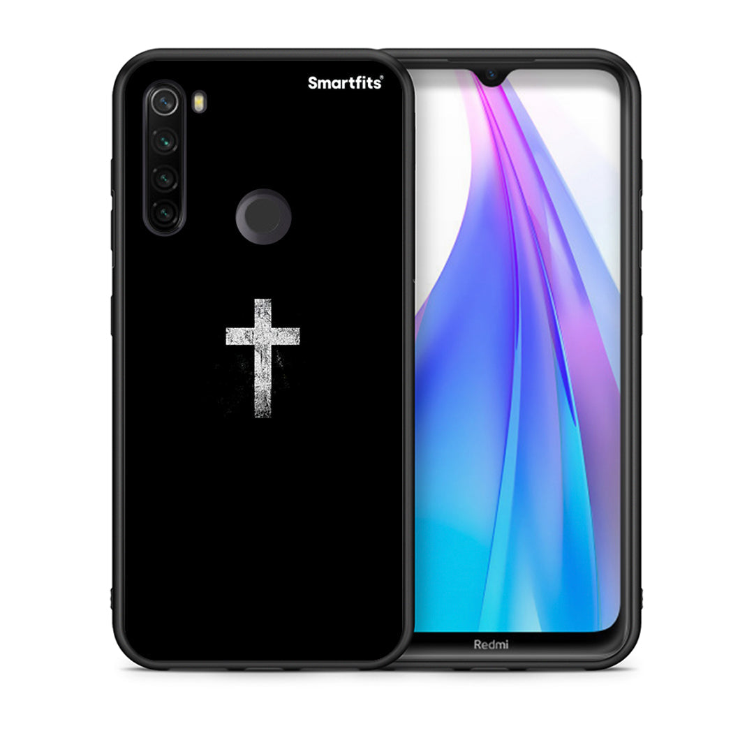 Θήκη Xiaomi Redmi Note 8T White Cross από τη Smartfits με σχέδιο στο πίσω μέρος και μαύρο περίβλημα | Xiaomi Redmi Note 8 White Cross case with colorful back and black bezels