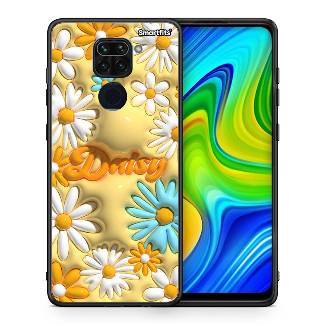 Θήκη Xiaomi Redmi Note 9 Bubble Daisies από τη Smartfits με σχέδιο στο πίσω μέρος και μαύρο περίβλημα | Xiaomi Redmi Note 9 Bubble Daisies case with colorful back and black bezels