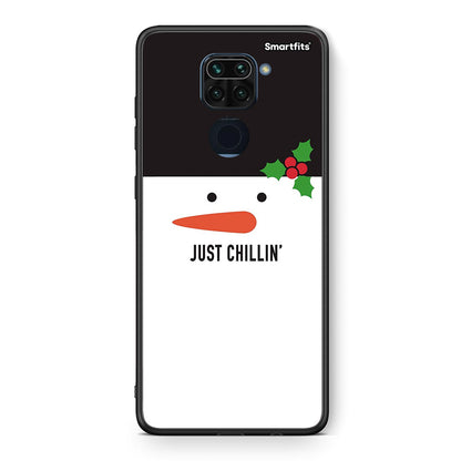 Θήκη Xiaomi Redmi Note 9 Christmas Chillin από τη Smartfits με σχέδιο στο πίσω μέρος και μαύρο περίβλημα | Xiaomi Redmi Note 9 Christmas Chillin case with colorful back and black bezels