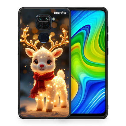Θήκη Xiaomi Redmi Note 9 Christmas Cutie από τη Smartfits με σχέδιο στο πίσω μέρος και μαύρο περίβλημα | Xiaomi Redmi Note 9 Christmas Cutie case with colorful back and black bezels