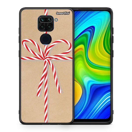 Θήκη Xiaomi Redmi Note 9 Christmas Gift από τη Smartfits με σχέδιο στο πίσω μέρος και μαύρο περίβλημα | Xiaomi Redmi Note 9 Christmas Gift case with colorful back and black bezels