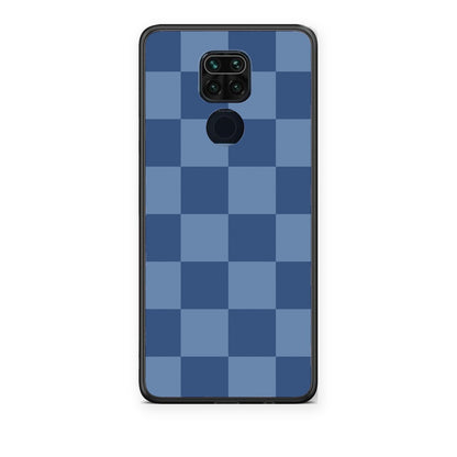 Θήκη Xiaomi Redmi Note 9 Denim Blue Checkerboard από τη Smartfits με σχέδιο στο πίσω μέρος και μαύρο περίβλημα | Xiaomi Redmi Note 9 Denim Blue Checkerboard case with colorful back and black bezels