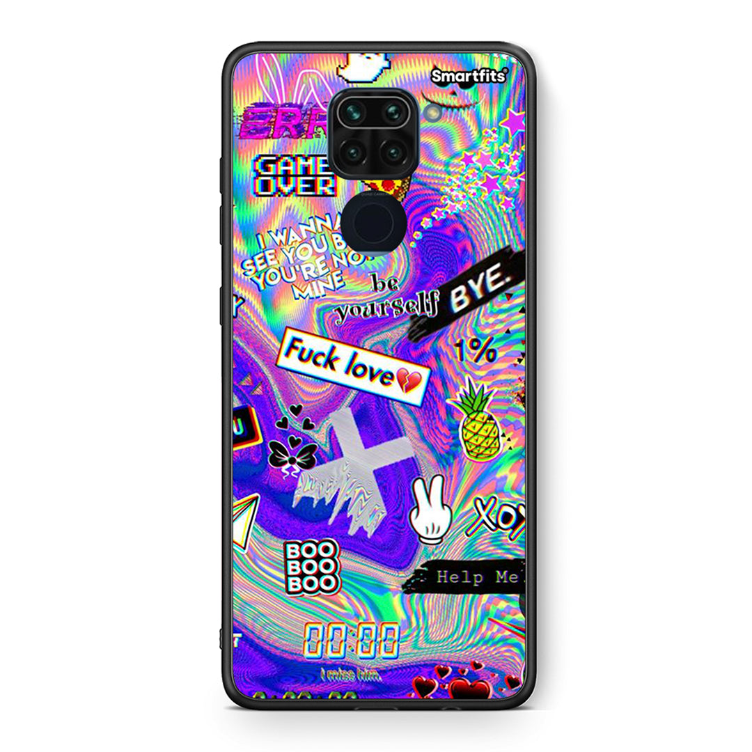 Θήκη Xiaomi Redmi Note 9 Game Over από τη Smartfits με σχέδιο στο πίσω μέρος και μαύρο περίβλημα | Xiaomi Redmi Note 9 Game Over case with colorful back and black bezels