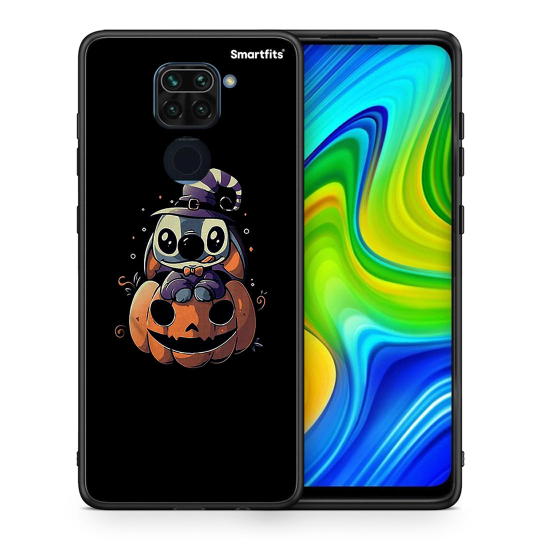 Θήκη Xiaomi Redmi Note 9 Halloween Stitch από τη Smartfits με σχέδιο στο πίσω μέρος και μαύρο περίβλημα | Xiaomi Redmi Note 9 Halloween Stitch case with colorful back and black bezels