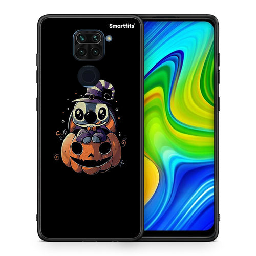 Θήκη Xiaomi Redmi Note 9 Halloween Stitch από τη Smartfits με σχέδιο στο πίσω μέρος και μαύρο περίβλημα | Xiaomi Redmi Note 9 Halloween Stitch case with colorful back and black bezels