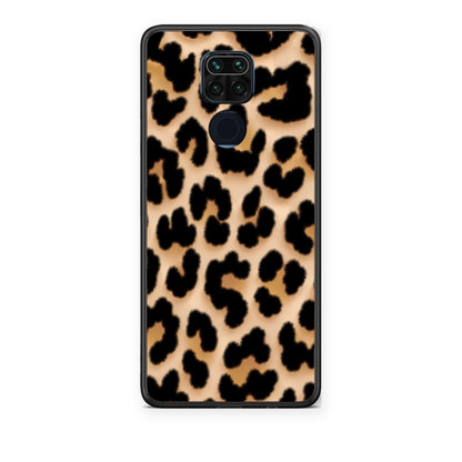 Θήκη Xiaomi Redmi Note 9 Leopard Print Tan Large από τη Smartfits με σχέδιο στο πίσω μέρος και μαύρο περίβλημα | Xiaomi Redmi Note 9 Leopard Print Tan Large case with colorful back and black bezels