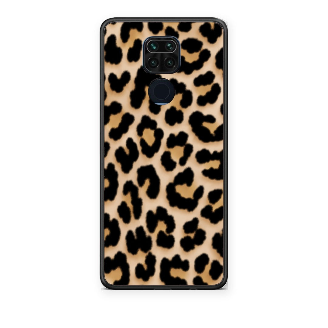 Θήκη Xiaomi Redmi Note 9 Leopard Print Tan Small από τη Smartfits με σχέδιο στο πίσω μέρος και μαύρο περίβλημα | Xiaomi Redmi Note 9 Leopard Print Tan Small case with colorful back and black bezels
