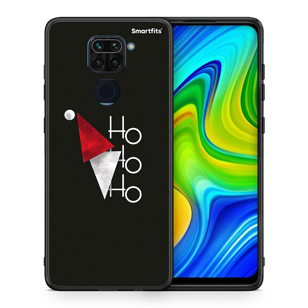 Θήκη Xiaomi Redmi Note 9 Minimal Christmas από τη Smartfits με σχέδιο στο πίσω μέρος και μαύρο περίβλημα | Xiaomi Redmi Note 9 Minimal Christmas case with colorful back and black bezels
