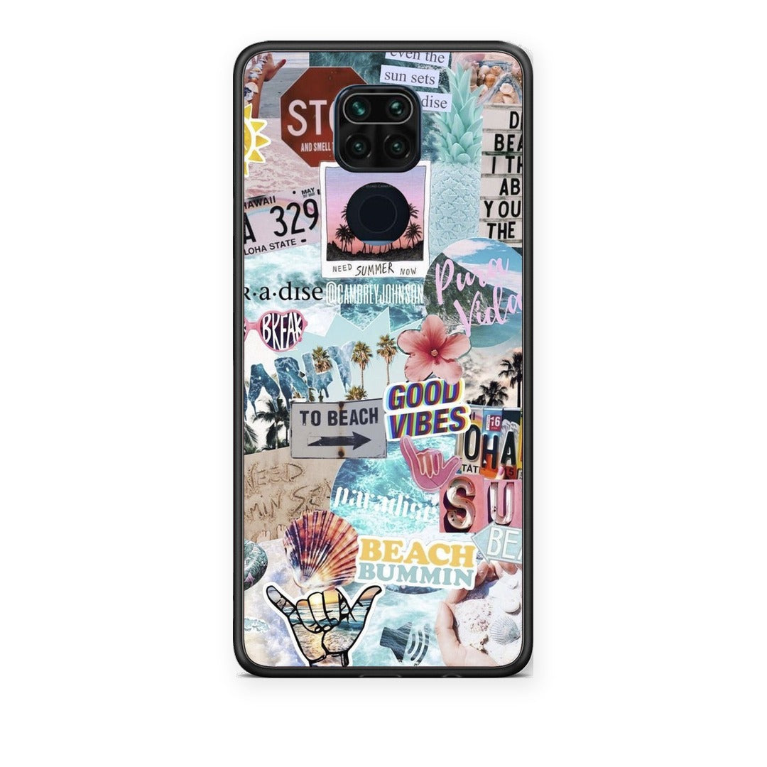 Θήκη Xiaomi Redmi Note 9 Summer Vibes από τη Smartfits με σχέδιο στο πίσω μέρος και μαύρο περίβλημα | Xiaomi Redmi Note 9 Summer Vibes case with colorful back and black bezels