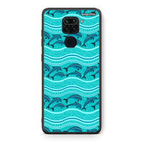 Thumbnail for Θήκη Xiaomi Redmi Note 9 Swimming Dolphins από τη Smartfits με σχέδιο στο πίσω μέρος και μαύρο περίβλημα | Xiaomi Redmi Note 9 Swimming Dolphins case with colorful back and black bezels