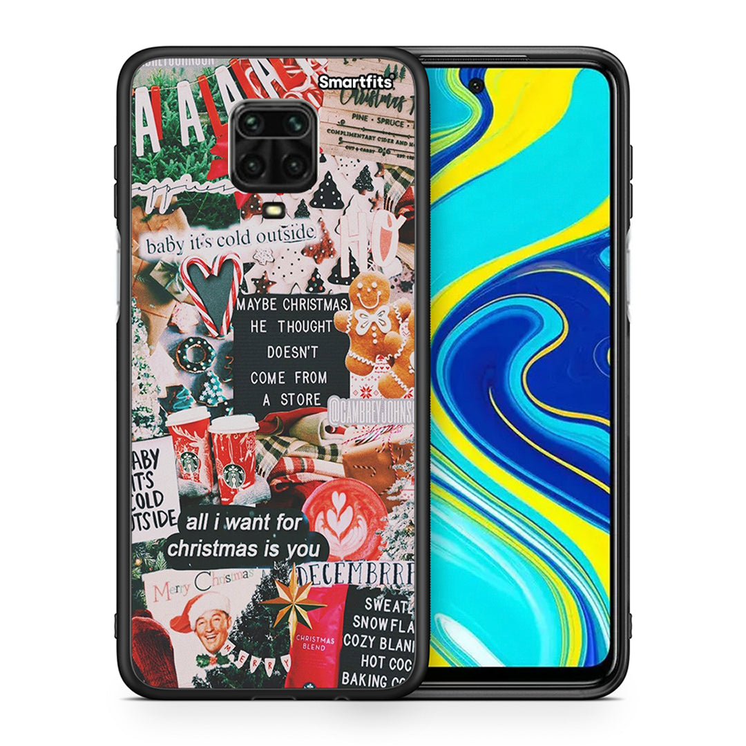 Θήκη Xiaomi Redmi Note 9S / 9 Pro Christmas Happiness από τη Smartfits με σχέδιο στο πίσω μέρος και μαύρο περίβλημα | Xiaomi Redmi Note 9S / 9 Pro Christmas Happiness case with colorful back and black bezels