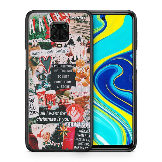 Θήκη Xiaomi Redmi Note 9S / 9 Pro Christmas Happiness από τη Smartfits με σχέδιο στο πίσω μέρος και μαύρο περίβλημα | Xiaomi Redmi Note 9S / 9 Pro Christmas Happiness case with colorful back and black bezels