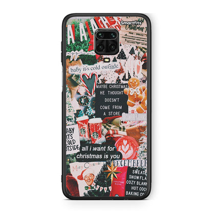Xiaomi Redmi Note 9S / 9 Pro Christmas Happiness θήκη από τη Smartfits με σχέδιο στο πίσω μέρος και μαύρο περίβλημα | Smartphone case with colorful back and black bezels by Smartfits