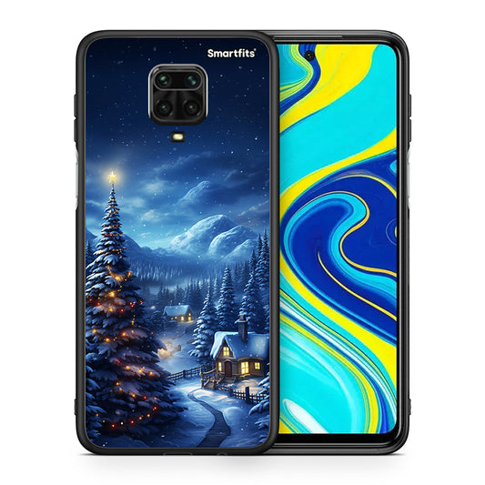 Θήκη Xiaomi Redmi Note 9S / 9 Pro Christmas Scenery από τη Smartfits με σχέδιο στο πίσω μέρος και μαύρο περίβλημα | Xiaomi Redmi Note 9S / 9 Pro Christmas Scenery case with colorful back and black bezels