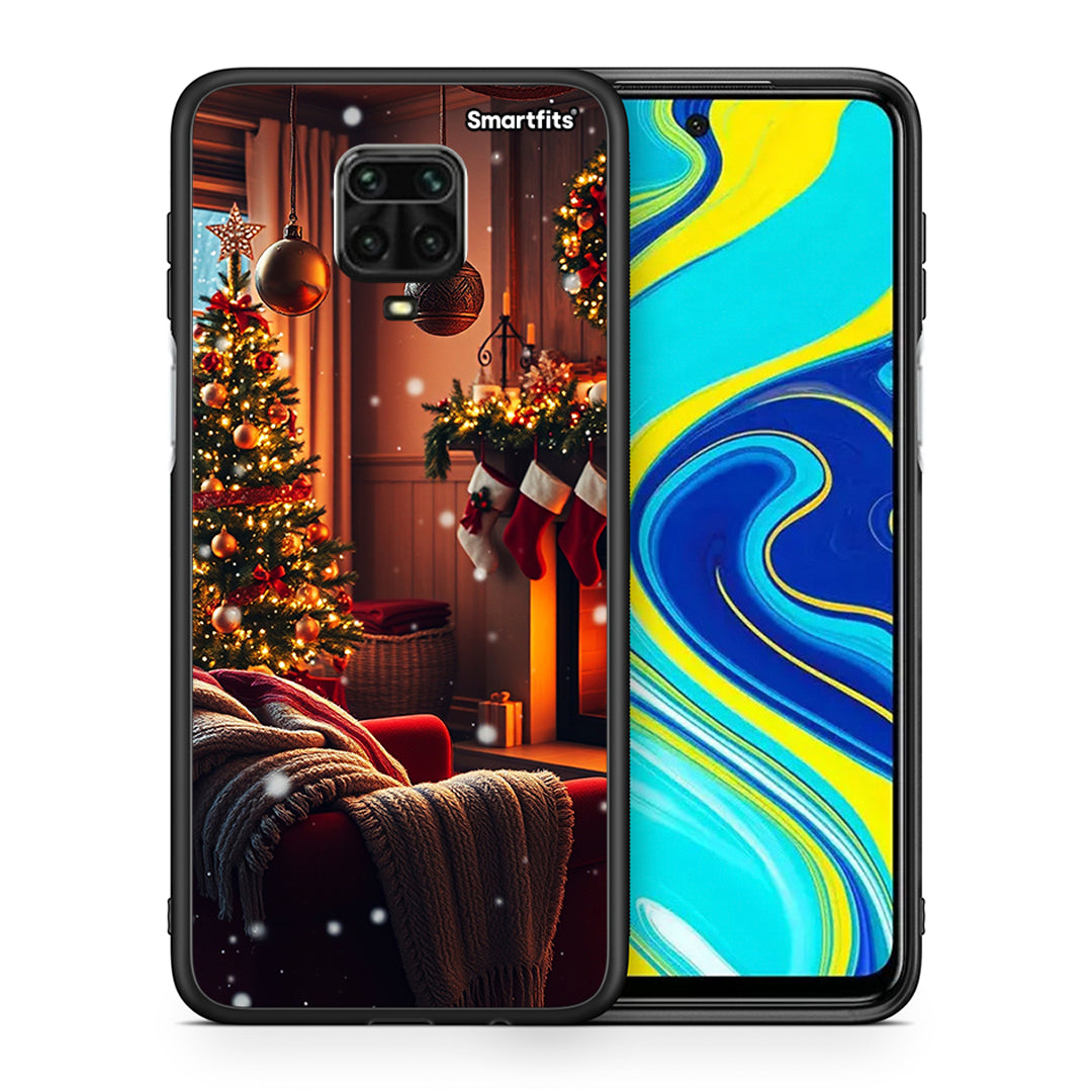 Θήκη Xiaomi Redmi Note 9S / 9 Pro Home For Christmas από τη Smartfits με σχέδιο στο πίσω μέρος και μαύρο περίβλημα | Xiaomi Redmi Note 9S / 9 Pro Home For Christmas case with colorful back and black bezels