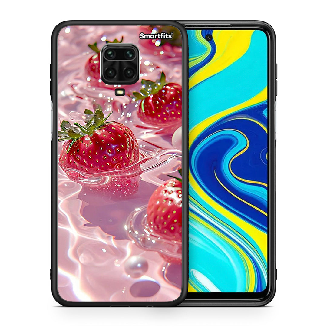 Θήκη Xiaomi Redmi Note 9S / 9 Pro Juicy Strawberries από τη Smartfits με σχέδιο στο πίσω μέρος και μαύρο περίβλημα | Xiaomi Redmi Note 9S / 9 Pro Juicy Strawberries case with colorful back and black bezels