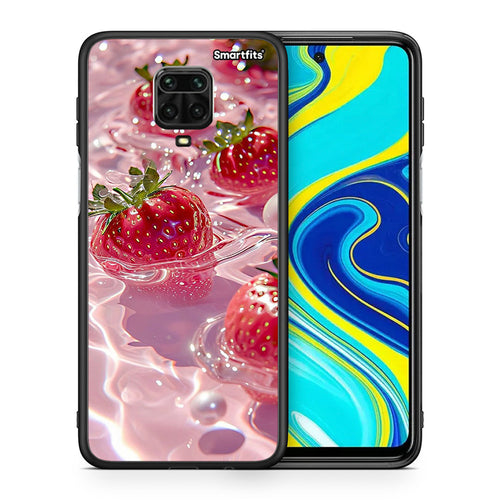 Θήκη Xiaomi Redmi Note 9S / 9 Pro Juicy Strawberries από τη Smartfits με σχέδιο στο πίσω μέρος και μαύρο περίβλημα | Xiaomi Redmi Note 9S / 9 Pro Juicy Strawberries case with colorful back and black bezels