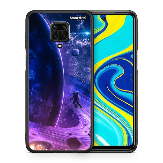 Θήκη Xiaomi Redmi Note 9S / 9 Pro Lost Astronaut από τη Smartfits με σχέδιο στο πίσω μέρος και μαύρο περίβλημα | Xiaomi Redmi Note 9S / 9 Pro Lost Astronaut case with colorful back and black bezels