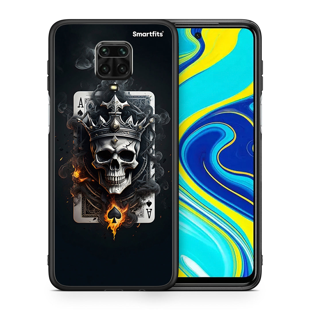 Θήκη Xiaomi Redmi Note 9S / 9 Pro Skull King Ace από τη Smartfits με σχέδιο στο πίσω μέρος και μαύρο περίβλημα | Xiaomi Redmi Note 9S / 9 Pro Skull King Ace case with colorful back and black bezels