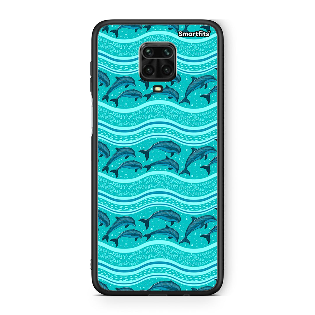 Xiaomi Redmi Note 9S / 9 Pro Swimming Dolphins θήκη από τη Smartfits με σχέδιο στο πίσω μέρος και μαύρο περίβλημα | Smartphone case with colorful back and black bezels by Smartfits