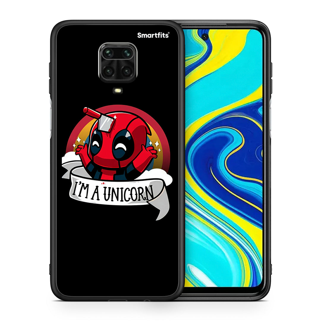 Θήκη Xiaomi Redmi Note 9S / 9 Pro Unicorn Deadpool από τη Smartfits με σχέδιο στο πίσω μέρος και μαύρο περίβλημα | Xiaomi Redmi Note 9S / 9 Pro Unicorn Deadpool case with colorful back and black bezels