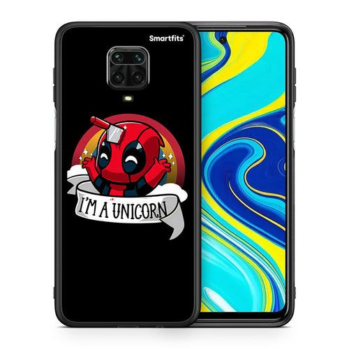 Θήκη Xiaomi Redmi Note 9S / 9 Pro Unicorn Deadpool από τη Smartfits με σχέδιο στο πίσω μέρος και μαύρο περίβλημα | Xiaomi Redmi Note 9S / 9 Pro Unicorn Deadpool case with colorful back and black bezels