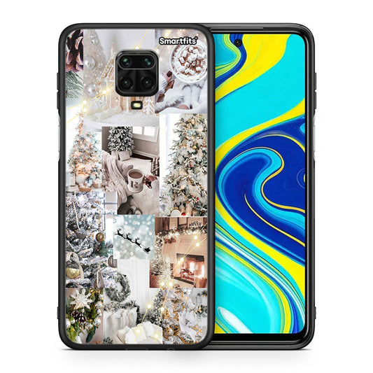 Θήκη Xiaomi Redmi Note 9S / 9 Pro White Christmas από τη Smartfits με σχέδιο στο πίσω μέρος και μαύρο περίβλημα | Xiaomi Redmi Note 9S / 9 Pro White Christmas case with colorful back and black bezels