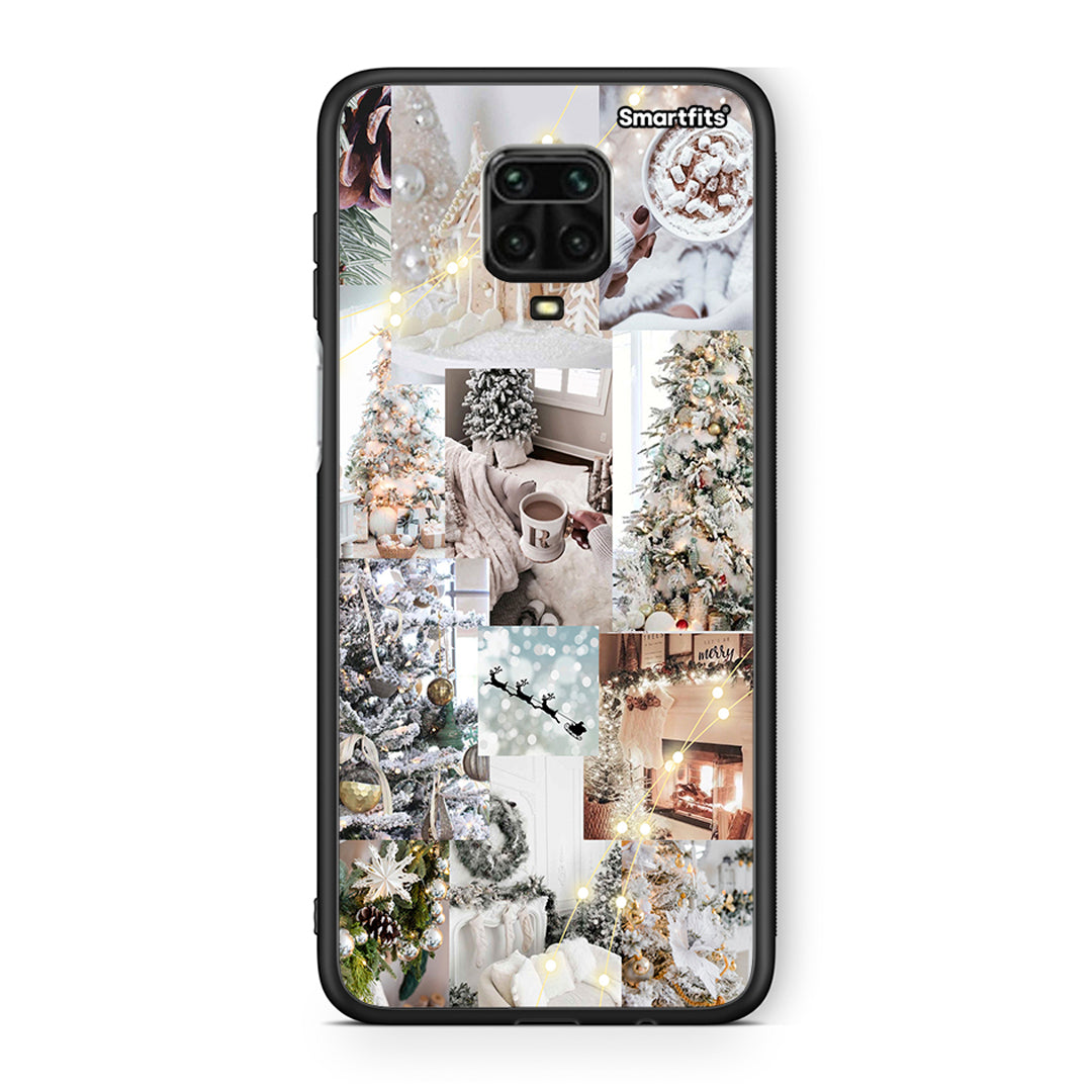 Xiaomi Redmi Note 9S / 9 Pro White Christmas θήκη από τη Smartfits με σχέδιο στο πίσω μέρος και μαύρο περίβλημα | Smartphone case with colorful back and black bezels by Smartfits