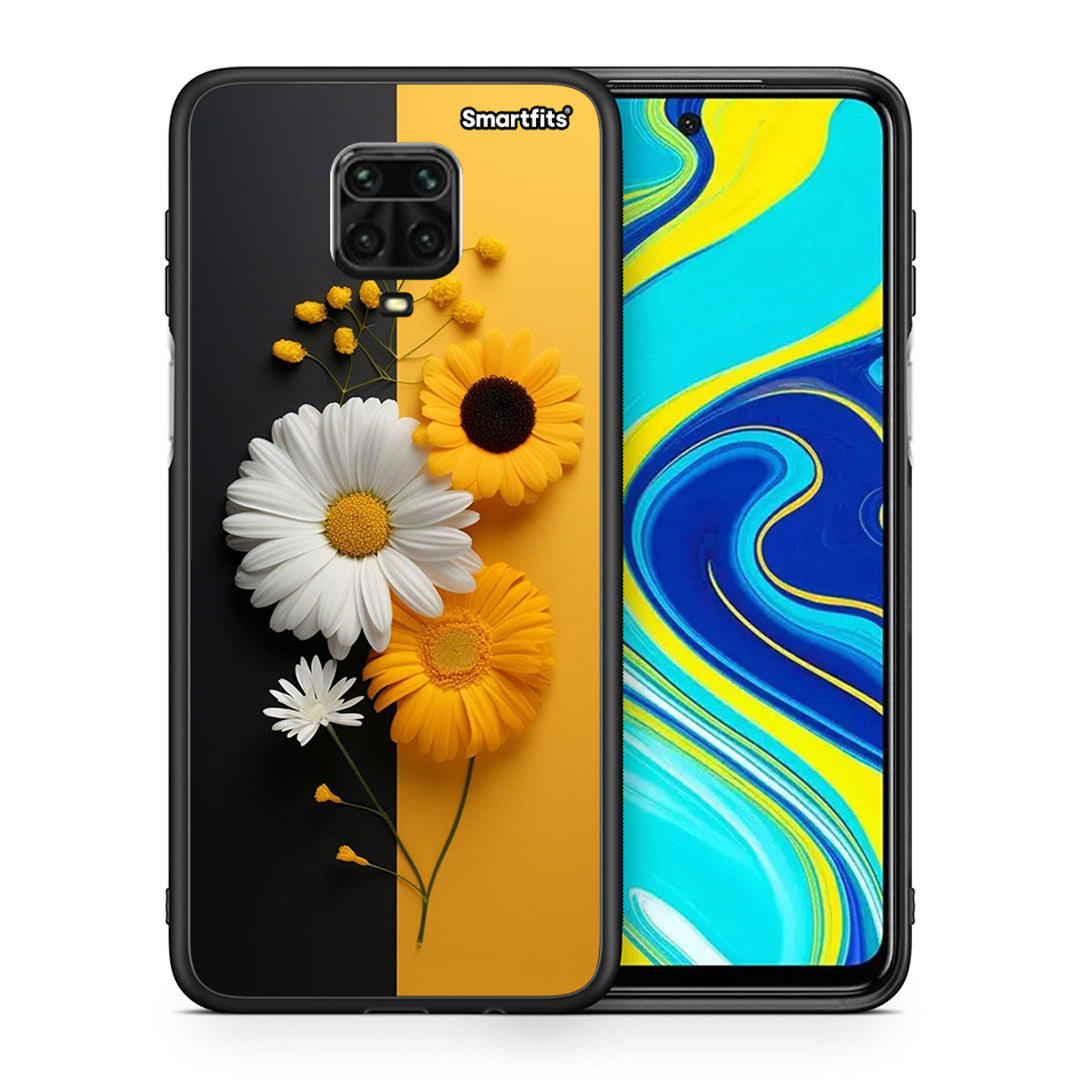 Θήκη Xiaomi Redmi Note 9S / 9 Pro Yellow Daisies από τη Smartfits με σχέδιο στο πίσω μέρος και μαύρο περίβλημα | Xiaomi Redmi Note 9S / 9 Pro Yellow Daisies case with colorful back and black bezels