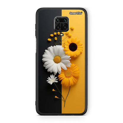 Xiaomi Redmi Note 9S / 9 Pro Yellow Daisies θήκη από τη Smartfits με σχέδιο στο πίσω μέρος και μαύρο περίβλημα | Smartphone case with colorful back and black bezels by Smartfits