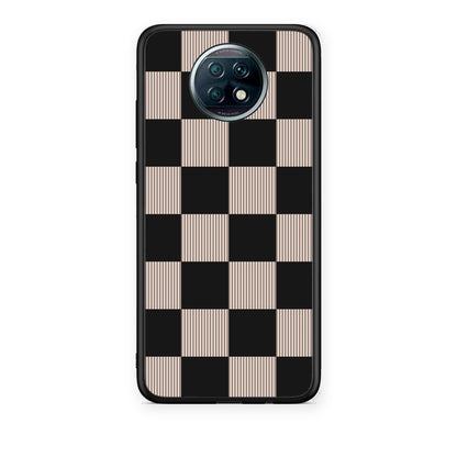 Θήκη Xiaomi Redmi Note 9T Black and Taupe Striped Checks από τη Smartfits με σχέδιο στο πίσω μέρος και μαύρο περίβλημα | Xiaomi Redmi Note 9T Black and Taupe Striped Checks case with colorful back and black bezels