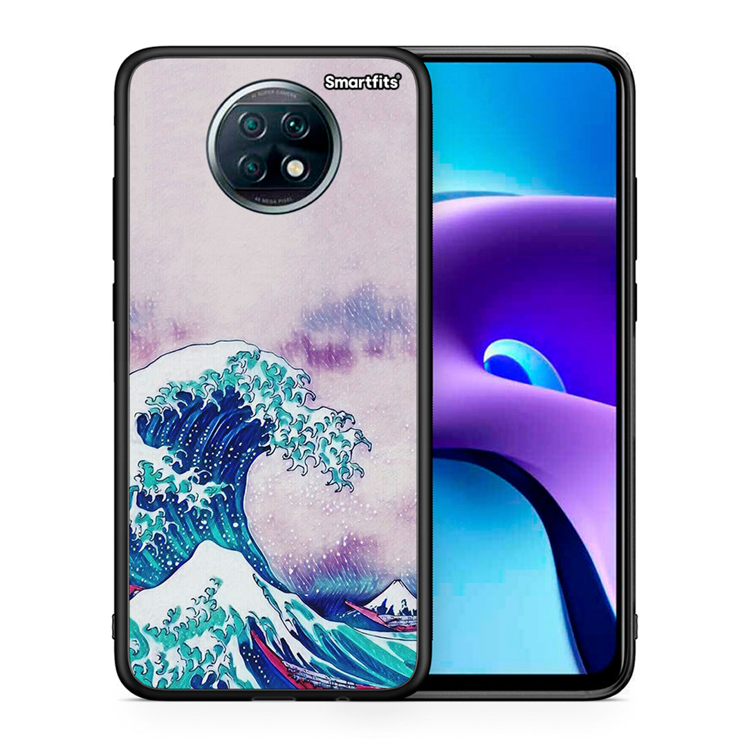 Θήκη Xiaomi Redmi Note 9T Blue Waves από τη Smartfits με σχέδιο στο πίσω μέρος και μαύρο περίβλημα | Xiaomi Redmi Note 9T Blue Waves case with colorful back and black bezels