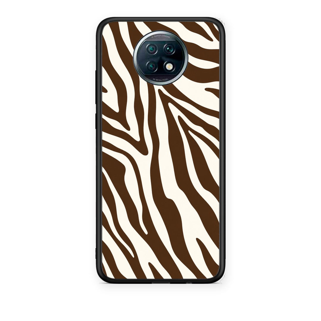 Θήκη Xiaomi Redmi Note 9T Brown and Cream Zebra Stripes από τη Smartfits με σχέδιο στο πίσω μέρος και μαύρο περίβλημα | Xiaomi Redmi Note 9T Brown and Cream Zebra Stripes case with colorful back and black bezels