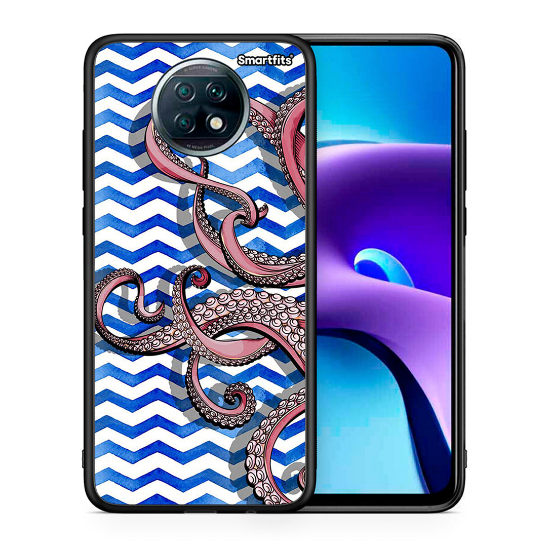 Θήκη Xiaomi Redmi Note 9T Chevron Devilfish από τη Smartfits με σχέδιο στο πίσω μέρος και μαύρο περίβλημα | Xiaomi Redmi Note 9T Chevron Devilfish case with colorful back and black bezels