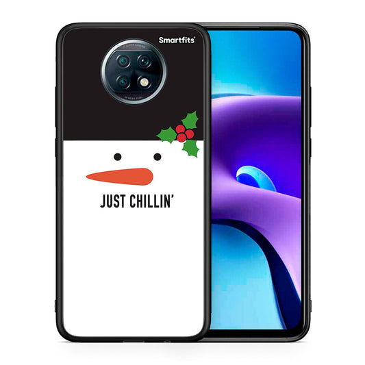 Θήκη Xiaomi Redmi Note 9T Christmas Chillin από τη Smartfits με σχέδιο στο πίσω μέρος και μαύρο περίβλημα | Xiaomi Redmi Note 9T Christmas Chillin case with colorful back and black bezels