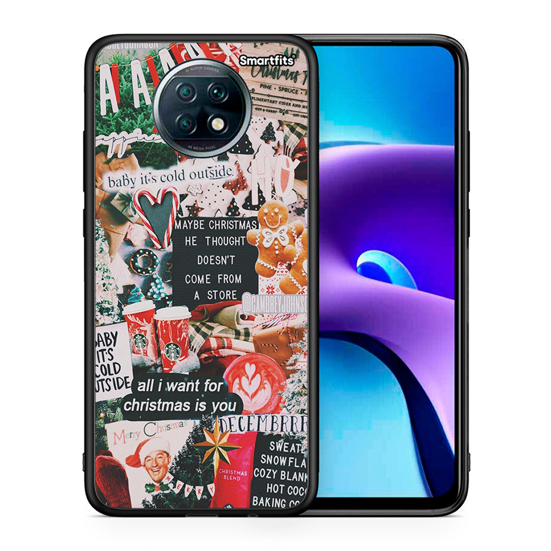 Θήκη Xiaomi Redmi Note 9T Christmas Happiness από τη Smartfits με σχέδιο στο πίσω μέρος και μαύρο περίβλημα | Xiaomi Redmi Note 9T Christmas Happiness case with colorful back and black bezels