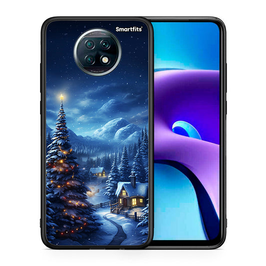 Θήκη Xiaomi Redmi Note 9T Christmas Scenery από τη Smartfits με σχέδιο στο πίσω μέρος και μαύρο περίβλημα | Xiaomi Redmi Note 9T Christmas Scenery case with colorful back and black bezels