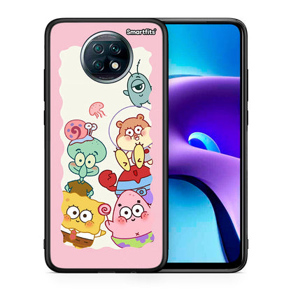 Θήκη Xiaomi Redmi Note 9T Cute Companion από τη Smartfits με σχέδιο στο πίσω μέρος και μαύρο περίβλημα | Xiaomi Redmi Note 9T Cute Companion case with colorful back and black bezels