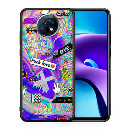 Θήκη Xiaomi Redmi Note 9T Game Over από τη Smartfits με σχέδιο στο πίσω μέρος και μαύρο περίβλημα | Xiaomi Redmi Note 9T Game Over case with colorful back and black bezels